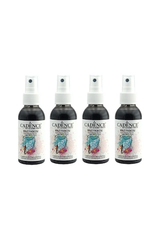 Cadence Siyah Sprey Kumaş Boyası 100ml 4lü Set Diğer