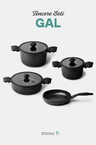 Gal 7 Parça Tencere Seti Siyah