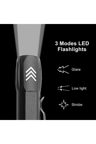 Jeemson Alüminyum Gövde Usb Şarjlı Led El Feneri - 3 Modlu, 400mah, 50m Işık Menzili, Kamp Ve Acil Durum Aydınlatması Siyah Siyah