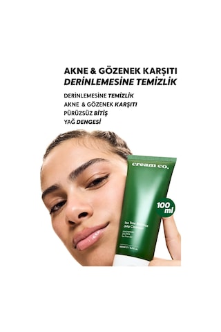 Cream Co. Tea Tree Balance Jelly Akne ve Siyah Nokta Karşıtı Arındırıcı ve Dengeleyici Yüz Temizleme Jeli 100 ML