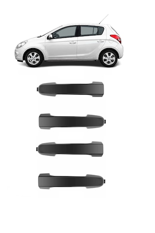 Hyundai İ20 2008-2014 Uyumlu Uyumlu Dış Kapı Kolu Takımı 4 Adet Set Ön Sağ Ve Sol & Arka Sağ Ve Sol Dış Kapı Kolu Takımı