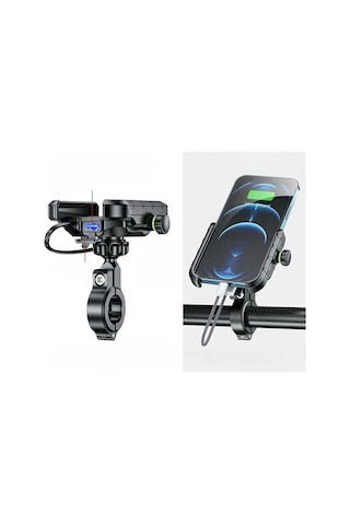 Akü Şarj Bağlantılı Ayna Gidon Bağlantı Motosiklet Telefon Tutucu Bisiklet Atv Tutacağı