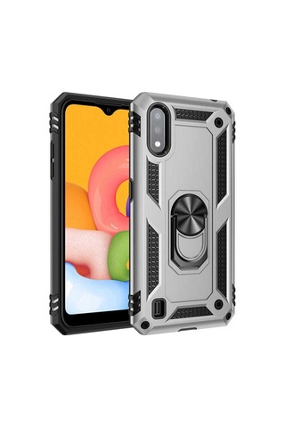 Galaxy A01 Kılıf Zore Vega Kapak Gri