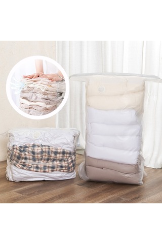 Xiyyadms Ev İçin Hava Alma Gerektirmeyen Vakum Sıkıştırma Çantası - Kıyafet, Battaniye Saklama İçin 80x100x38cm立体model Beyaz