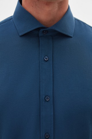 D'S Damat Ds Damat Slim Fit Petrol Yeşili Klasik Kravatlık Uzun Kol Kolay Ütülenebilir Gömlek 2hf02ort5185 Petrol