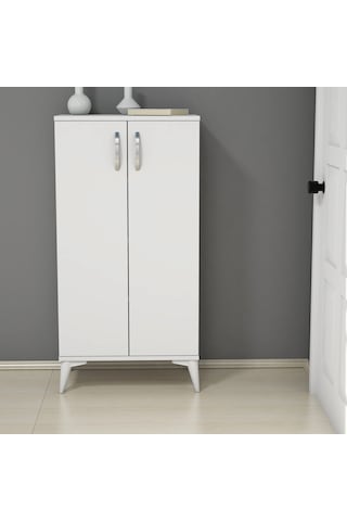 Ferniso Mobilya 2 Kapak 4 Bölmeli Ayakkabılık Beyaz