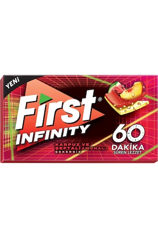 First 60 Dk Infinity Karpuz & Şeftali Aromalı Şekersiz Tatlandırıcılı Sakız - 3'lü Paket