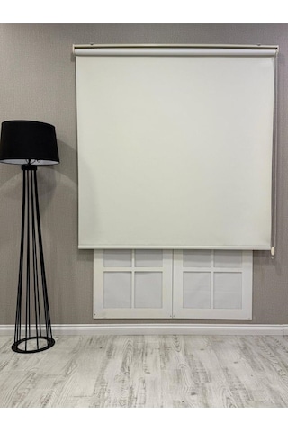 %100 Işık Geçirmez Blackout Stor Perde Krem Krem