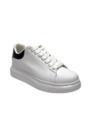 Unisex Yüksek Taban Günlük Spor Sneaker Ayakkabı Beyaz Siyah-beyaz Sıyah Beyaz - Siyah