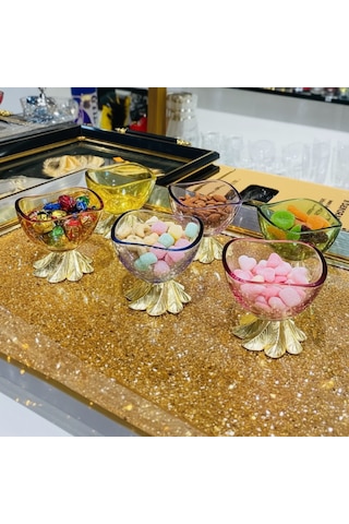 Aymın Kristal 6 Lı Asorti Lokumluk Seti Çok Renkli