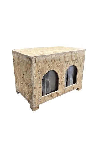 Reyo Pet Osb Ahşap Kedi Evi Çift Bölmeli, Dış Mekan Kullanıma Uygun Cat50