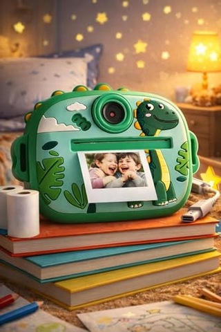 Yellowtech Çocuk Anında Baskılı Mini Fotoğraf Makinesi Sevimli Tasarımlı Çift Kameralı Kamera