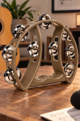 Midex TF-26GLD Örf Aletleri 9 Çift Zilli Gold Renk Kaliteli Zilli Tef (1 Adet)