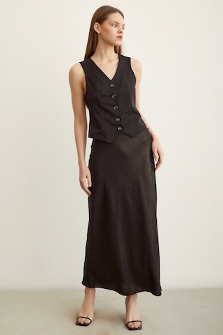 Never More Varaklı Verev Kadın Etek Çok Renkli Siyah