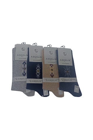 Asçelik 4 Lü Dikişsiz Aksesuarlı Erkek Çorap Çok Renkli