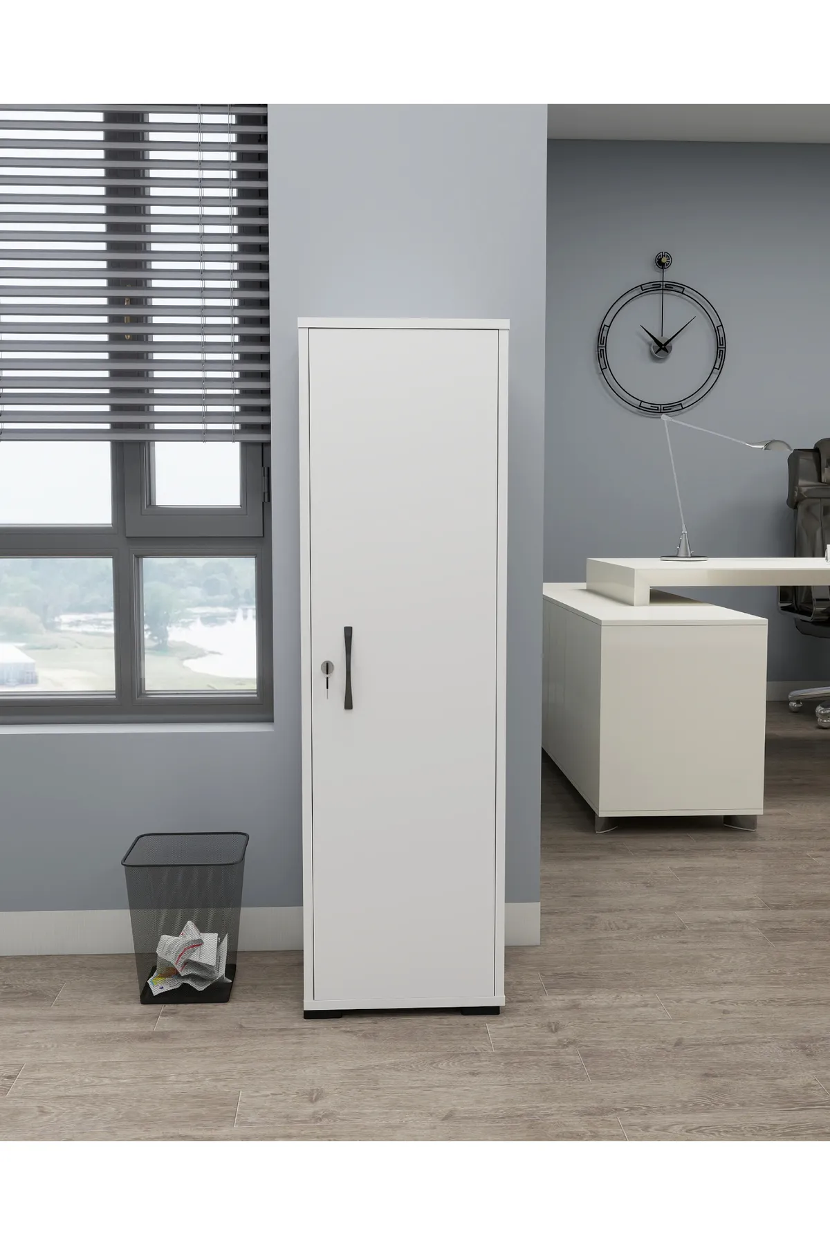 Kilitli Çok Amaçlı Dolap Ofis Mutfak Banyo İçin Kilitli Dolap Beyaz