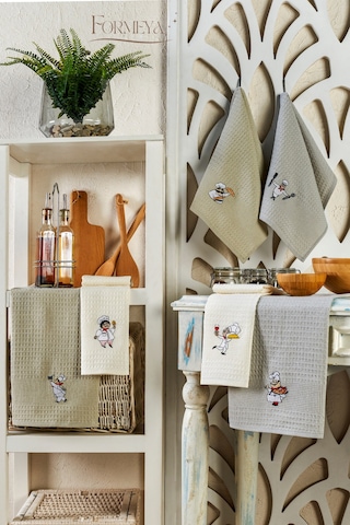 Formeya 6'lı Mutfak Kurulama Bezi Waffle Desen 40x60 Cm 6 Adet Gri