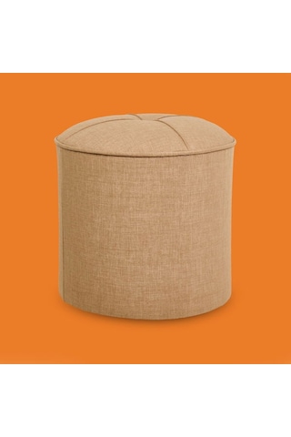Just Home Silindir Puf - Sütlü Kahverengi - 43x42x42 Cm Sütlü Kahverengi