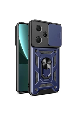 Xiaomi Redmi Note 13 Pro Plus Kılıf Pars Lens Sürgülü Yüzüklü Standlı Korumalı Kılıf