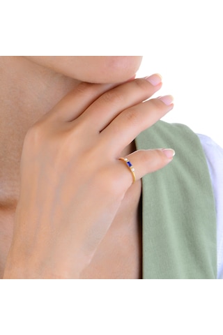 Pırlanta Daphny Vintage Safir Yüzük - Idl Sertifikalı Gold