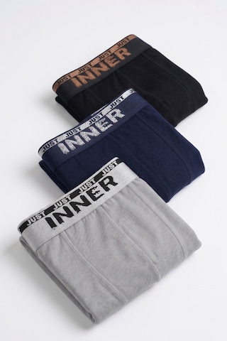 Just Inner Erkek Pamuklu Boxer Kabartma Bel Lastikli İç Giyim Konforu 135001 Siyah