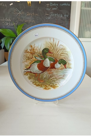 Nurantik Limoges Antika Porselen Duvar Tabağı 32 Cm