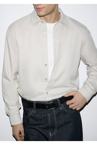 Mavi - Bej Tencel Gömlek 0210818-70134 Bej