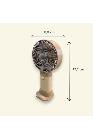 Şarjlı El Vantilatörü 3 Kademeli Hız Ayarlı Mini Fan Taşınabilir Cep Fanı, Type-c Usb Şarjlı 500mah 2w Se