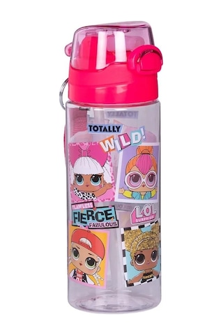 Lol Suprise Suluk / Su Şişesi 500ml Pembe Özel Tritan Malzemeli Suluk Pipetli Çok Renkli