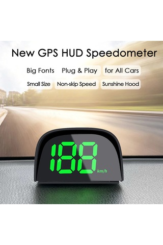 Teltree Araba Genel Hud Gps/bd Konumlandırma, Hız Gösterici Usb Beslemeli Beyaz Mph Versiyonu