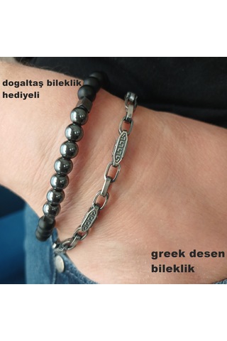 Bir Gümüş Aşkı 925 Ayar Gümüş Grek Desen Bileklik