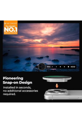 K&f Concept İphone 17 Pro Ve Pro Max İçin Ayarlanabilir Nd2-32 Filtre Silver
