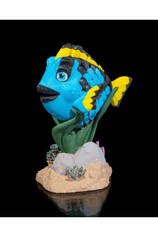 Hareketli Mavi Cerrahbalığı Ve Standı 10x6,5 Cm