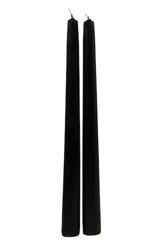 Şamdan Mat Mum 2'li Siyah 26 Cm Siyah