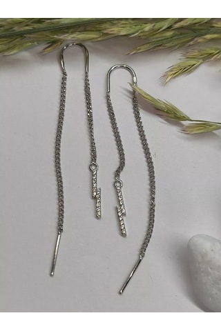 Sılver Whale Gümüş Küpeler Şimşek Çekme Delikli Unused5 237472814 Diğer