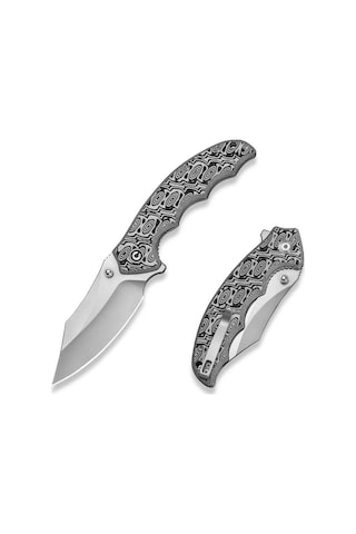 Civivi Pentad Black / White Vortex Micarta Handle Satin Finished Nitro-v Blade Kamp Çakı Gri