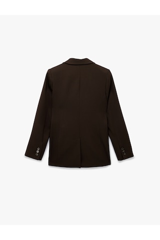 Koton Cepli Düğmeli Uzun Kollu Kruvaze Blazer Ceket Kahverengi 6sak50047uw Kahve