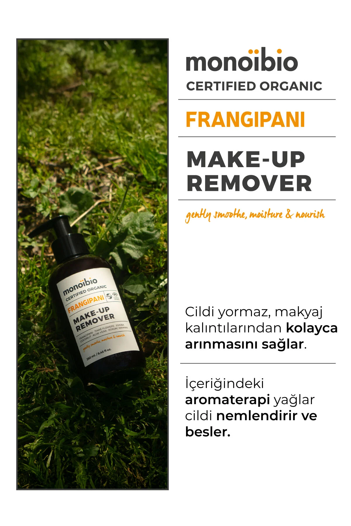 Monoibio Frangipani Organik Makyaj Temizleme Kremi - Yüz Ve Göz Makyaj Temizleme Sütü 250 Ml