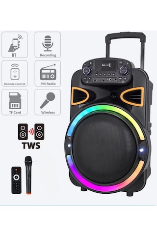 Acl Acs-2 30w Taşınabilir Tws Kablosuz Partybox Hoparlör Rgb Işık, Bluetooth, Kumanda Ve Mikrofon