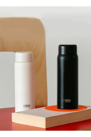 Tyeso Termos Paslanmaz Çelik, Hafif, İnce Kahve Bardağı, 200ml Siyah