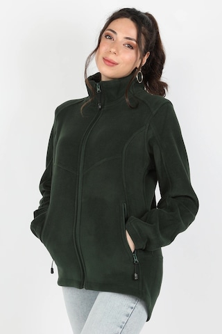 Kadın Balıkçı Fermuarlı Sweatshirt Yeşil