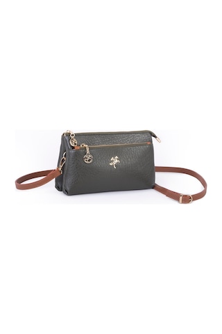 Nas Bag Kadın Çapraz Ve Clutch Çanta Bilek Ve Çapraz Askılı 24x15 Cm Haki Taba Victoria