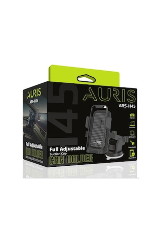 Auris H45 Boy Ayarlı Vantuzlu Araç İçi Telefon Tutucu Siyah