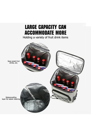 Mufunye Oxford Kumaşı Soğuk Saklama Sırt Çantası, 30l Büyük Kapasite, Su Geçirmez, Piknik Ve Outdoor Aktivitelere İdeal - Mavi Koyu Mavi