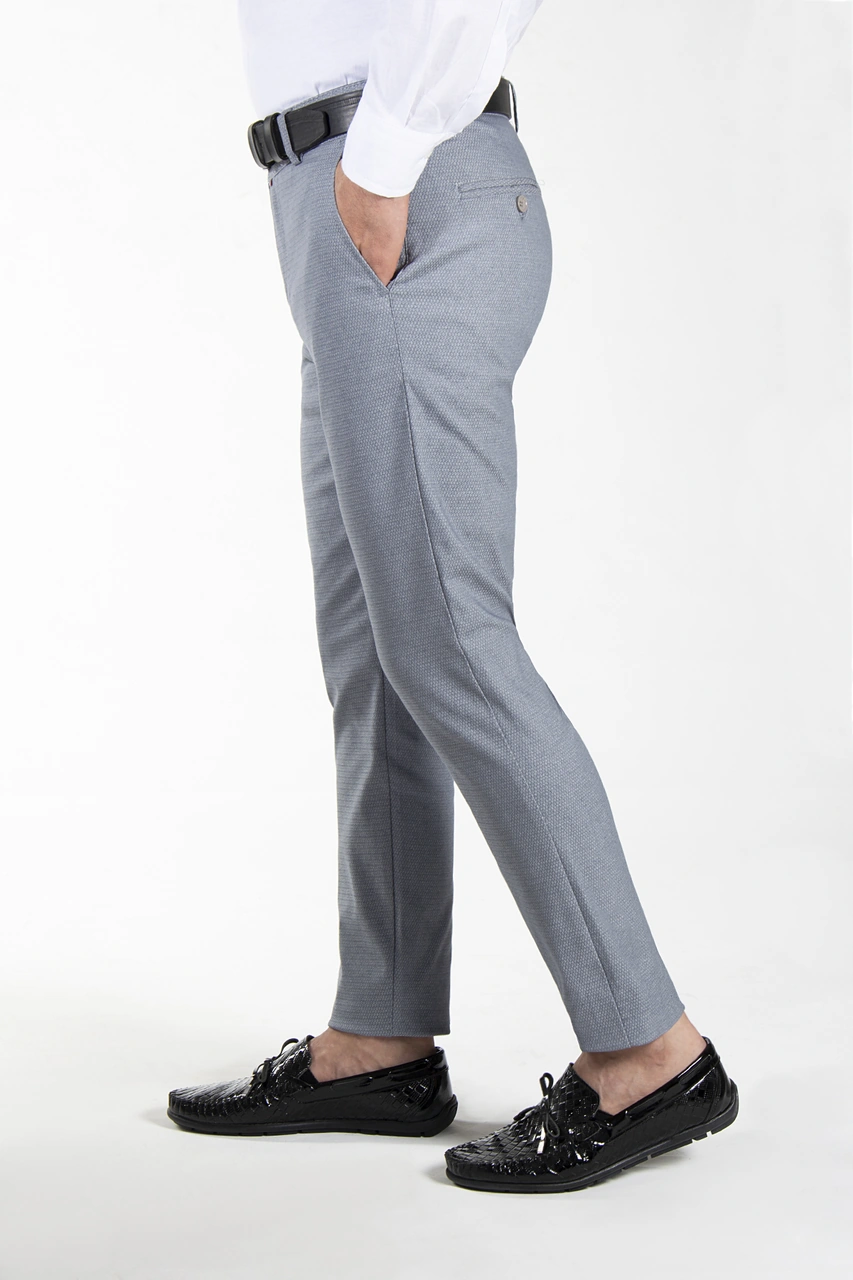 Veaven Erkek Kül Gri Slim Fit Petekli Italyan Kesim Keten Pantolon Çok Renkli32