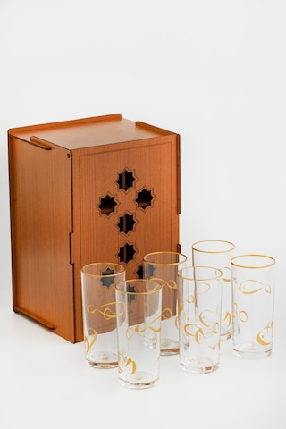 Balık Motifli Cam Rakı Bardağı 6'lı Set