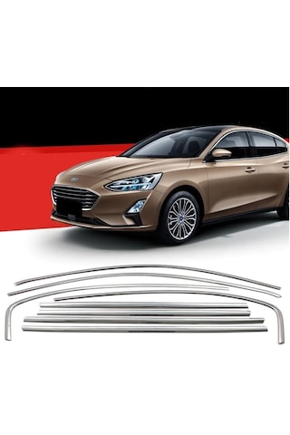Autogp Ford Focus 4 Sedan Cam Çerçevesi Kenar Çıtası Krom Tamtur 2019+ 8 Parça