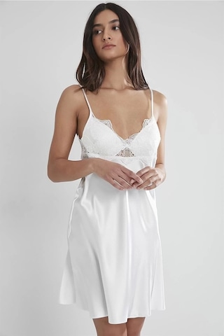 Pierre Cardin 6335 6'lı Saten Gecelik Sabahlık Takım Ekru