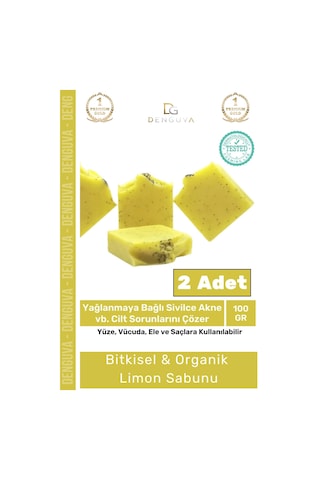 %100 Doğal Güzel Kokulu El Yüz Saç Vücut Cilt Orijinal Limon Sabunu - 2 Adet Karışık