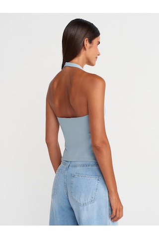 Dilvin 31753 Halter Yaka Top-koyu Mavi Koyu Mavi
